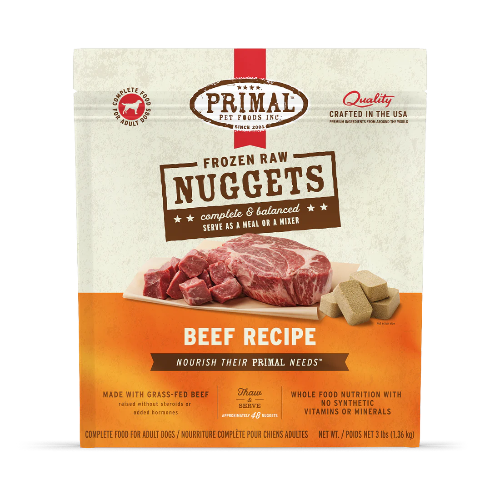 PRIMAL BEEF NUGGETS DOG 3LB