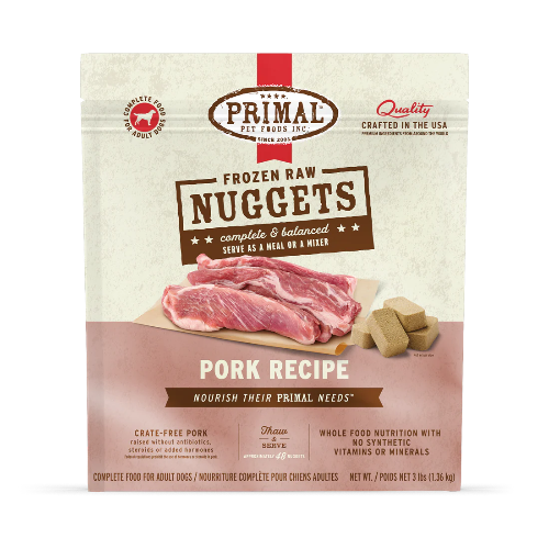 PRIMAL PORK NUGGETS DOG 3LB
