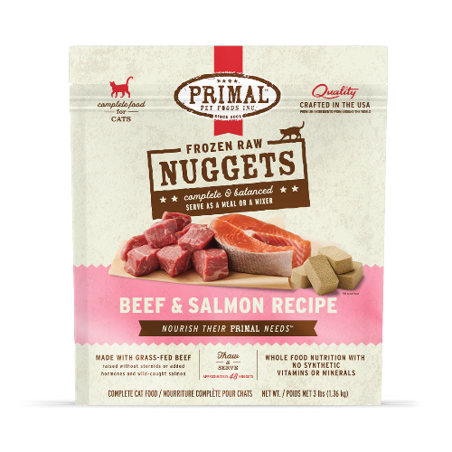 PRIMAL BEEF/SALMON NUGGETS CAT 3LB