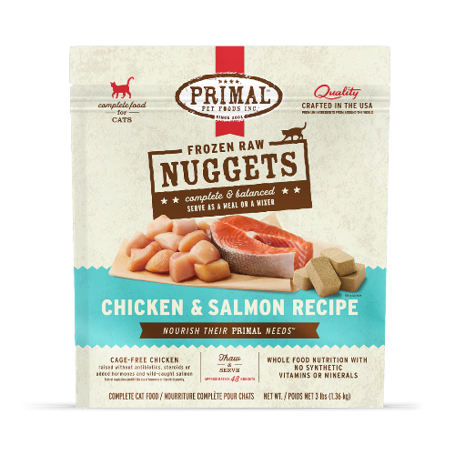 PRIMAL CHICKEN/SALM NUGGETS CAT 3LB