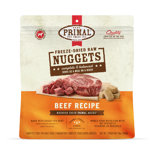 PRIMAL FD BEEF NUGGETS DOG 14OZ