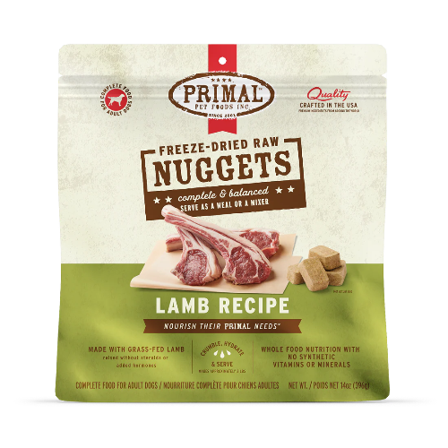 PRIMAL FD LAMB NUGGETS DOG 14OZ