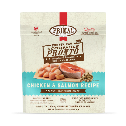 PRIMAL PRONTO CHICK/SALMON CAT 1LB