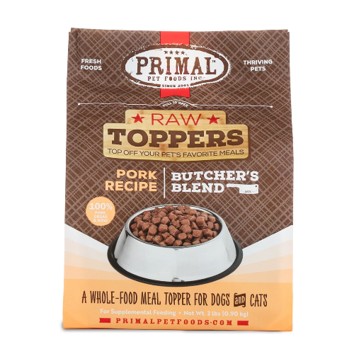 PRIMAL TOPPER BTCHR BLD PORK DOG 2LB