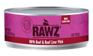 RAWZ 96% BEEF/LIVER PATE CAT CAN 156G