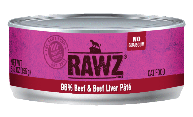 RAWZ 96% BEEF/LIVER PATE CAT CAN 156G