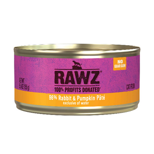 RAWZ 96% RABBIT/PUMP PATE CAT CAN 156G