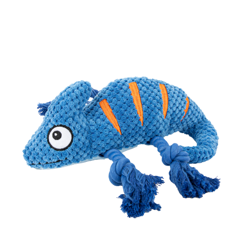 BROOKBRAND CHAMELEON ROPE SQK TOY BLUE