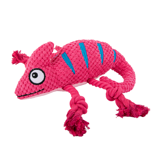 BROOKBRAND CHAMELEON ROPE SQK TOY PINK