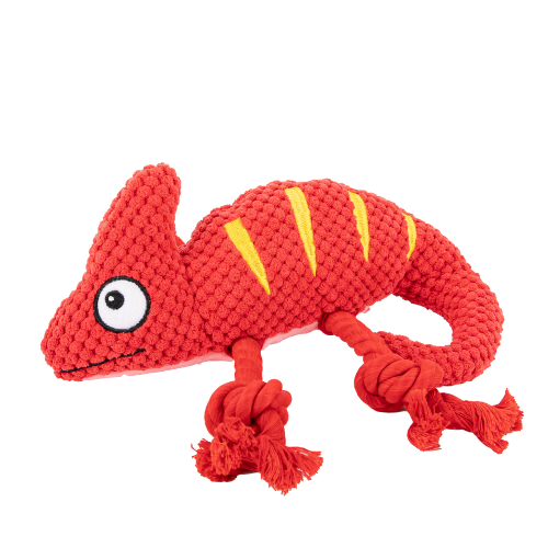 BROOKBRAND CHAMELEON ROPE SQK TOY RED