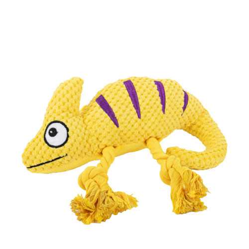 BROOKBRAND CHAMELEON ROPE SQK TOY YLW