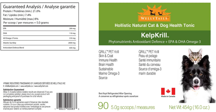 WELLYTAILS KELP KRILL DOG 454G