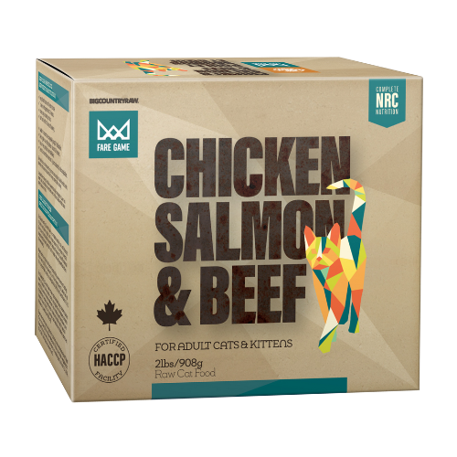 BCR FARE GAME CAT CHIC/SALM/BEEF 2LB