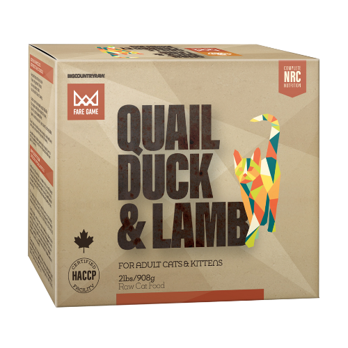 BCR FARE GAME CAT QUAIL/DUCK/LAMB 2LB