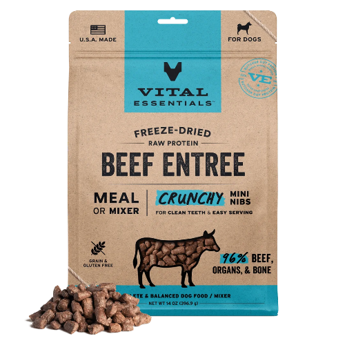 VE DOG FD BEEF MINI NIBS 14OZ