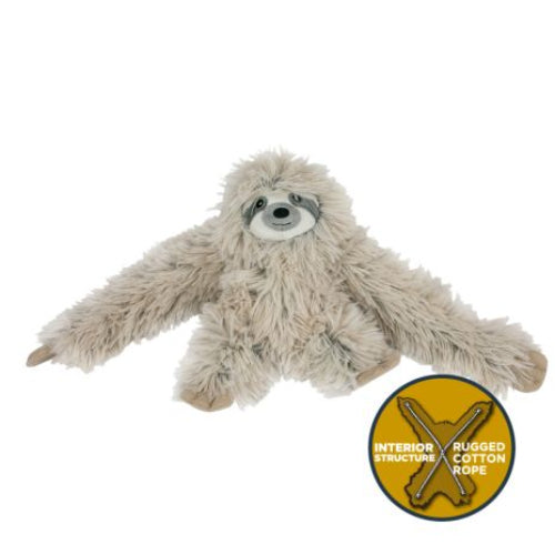 TTAILS ROPE BODY SLOTH W/SQUEAKER 16"