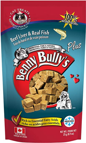 BENNY BULLYS PLUS FISH CAT TREAT 25G