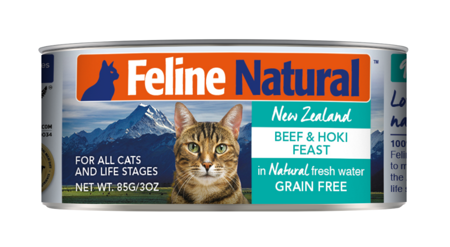 FELINE NATURAL BEEF/HOKI CAT CAN 3OZ