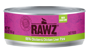 RAWZ 96% CHICK/LIVER PATE CAT CAN 156G