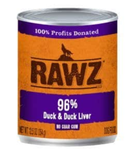RAWZ 96% DUCK/LIVER DOG CAN 354G