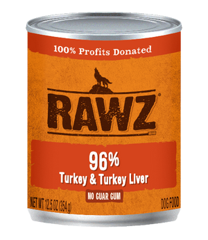 RAWZ 96% TURKEY/LIVER DOG CAN 354G