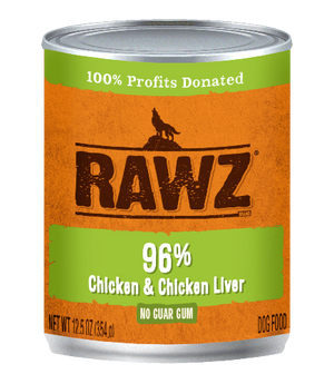 RAWZ 96% CHICK/LIVER DOG CAN 354G