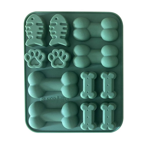 BCR SILICONE MOLD FISH/PAW/BONE GREEN SM